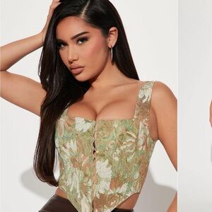 Fashion nova More Than A Dream
Corset Top - Sage/combo